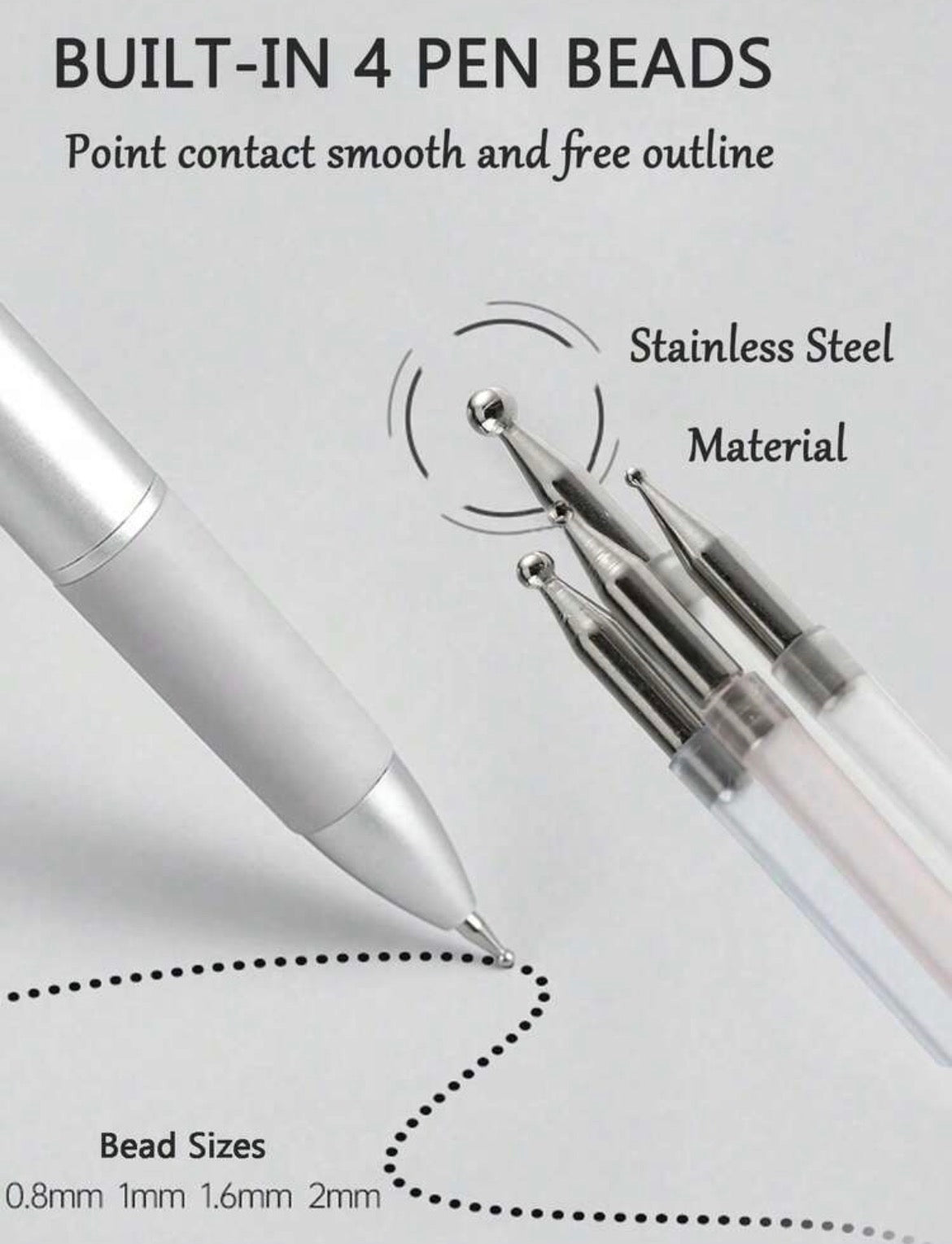 5-in-1 Nail Art Dotting Pen – Press-Type Dotting Tool for Polka Dot, Gradient & Glitter Designs