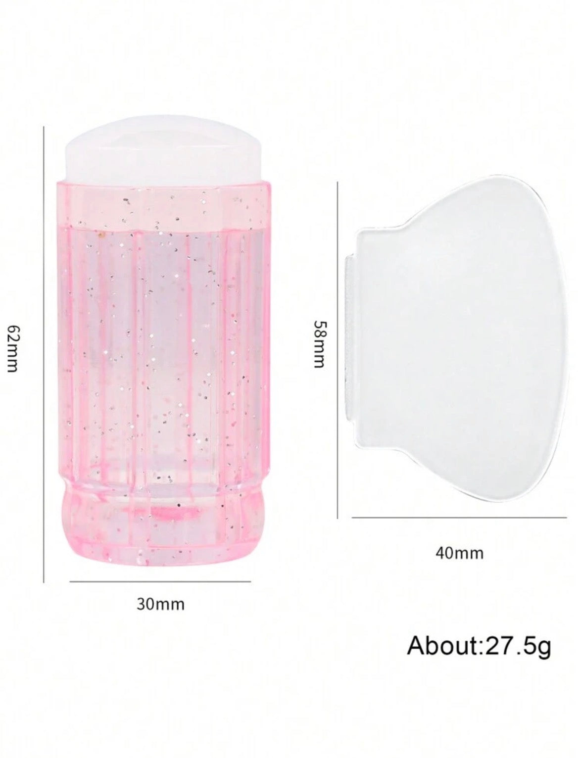 Silicone French Nail Stamp & Scraper Set – Clear Nail Art Transfer & Printing Tools