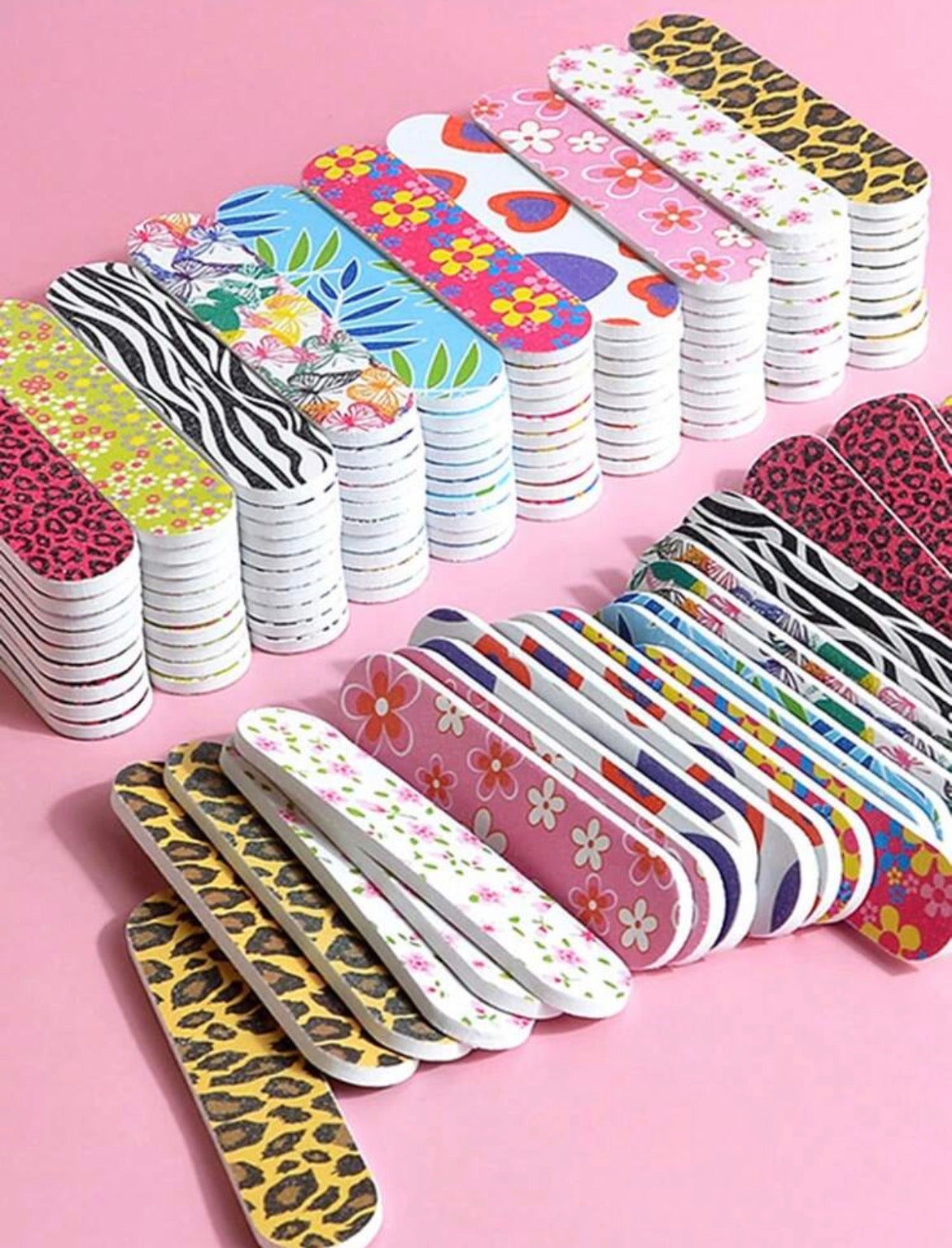 Colorful Leopard Nail Files & Sided Buffer Blocks – Nail Shaping & Polishing Set/ per piece
