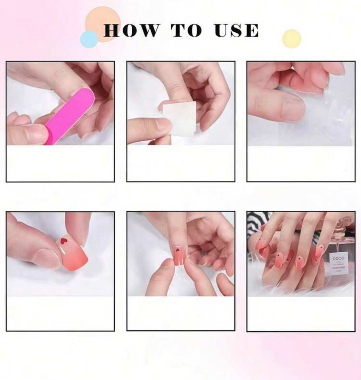 Breathable Double-Sided Adhesive Nail Tape /12 stickons per sheet