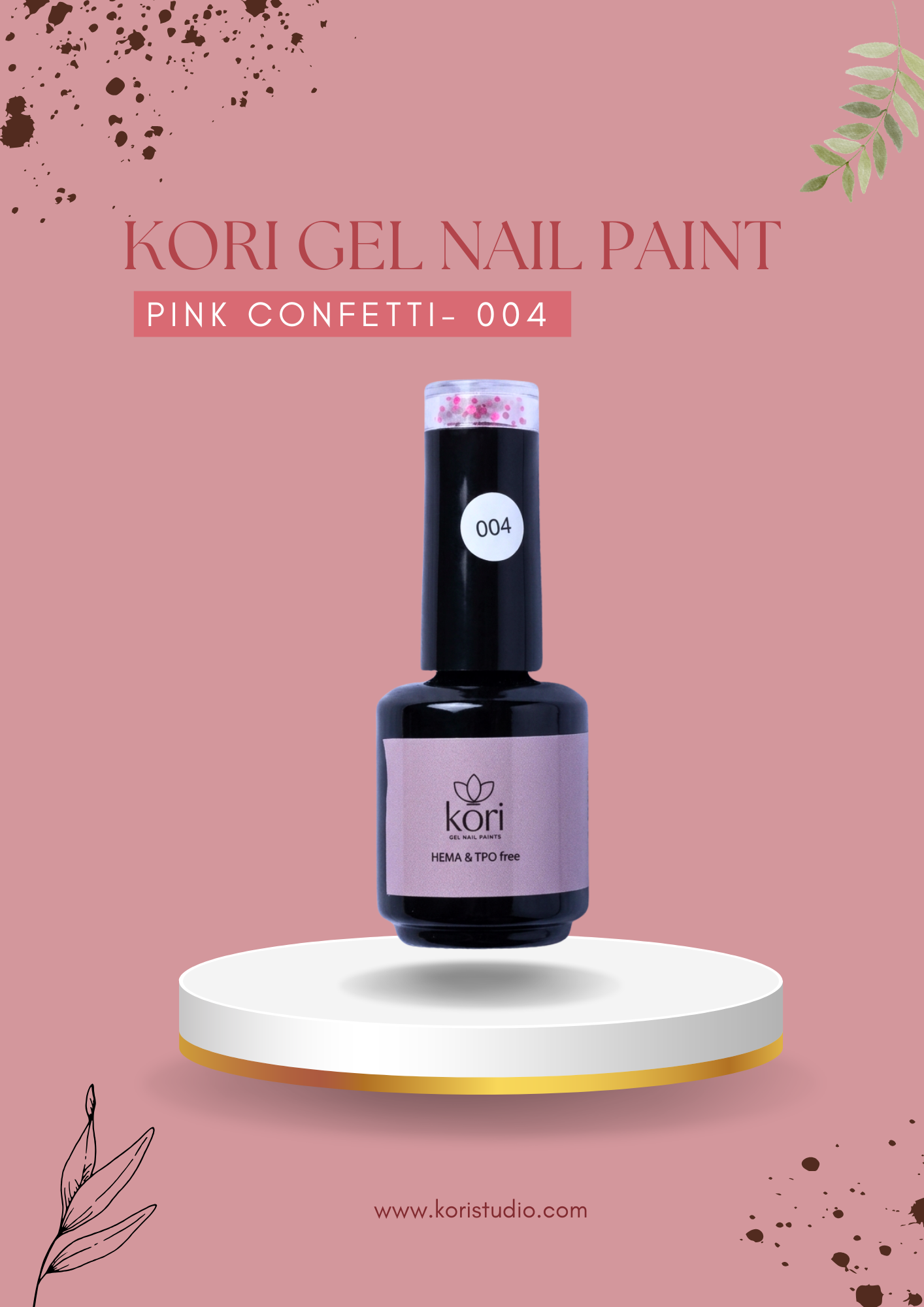 Kōri Glitter Gel Nail Paints | Long-Lasting Salon Formula | HEMA & TPO Free | 15 ml