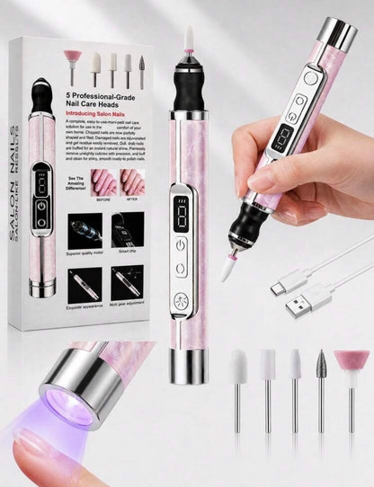 GANLAIX USB Rechargeable Electric Nail Drill – Portable Nail File & Polishing Tool