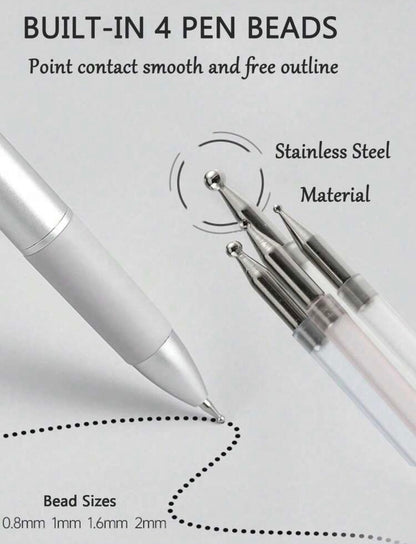 5-in-1 Nail Art Dotting Pen – Press-Type Dotting Tool for Polka Dot, Gradient & Glitter Designs