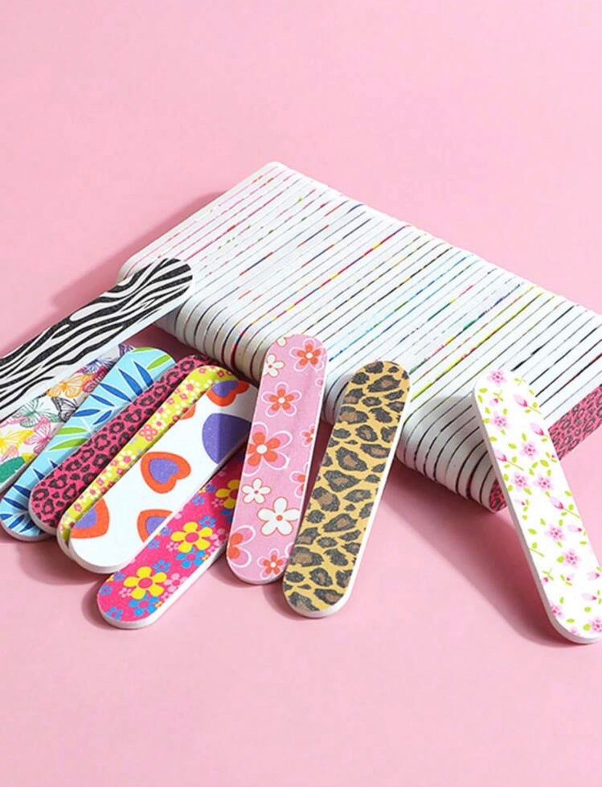 Colorful Leopard Nail Files & Sided Buffer Blocks – Nail Shaping & Polishing Set/ per piece