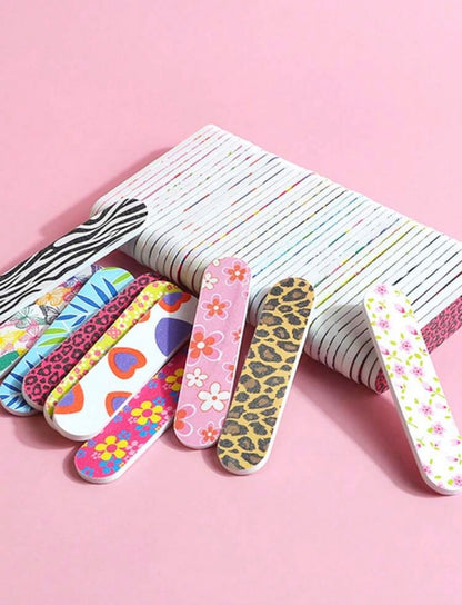 Colorful Leopard Nail Files & Sided Buffer Blocks – Nail Shaping & Polishing Set/ per piece