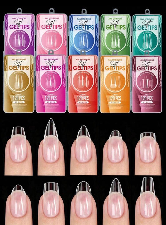 120 pcs short medium long almond acrylic fake nails