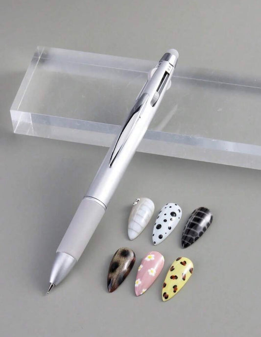 5-in-1 Nail Art Dotting Pen – Press-Type Dotting Tool for Polka Dot, Gradient & Glitter Designs
