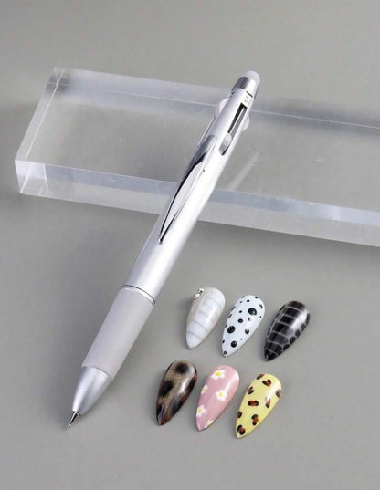5-in-1 Nail Art Dotting Pen – Press-Type Dotting Tool for Polka Dot, Gradient & Glitter Designs