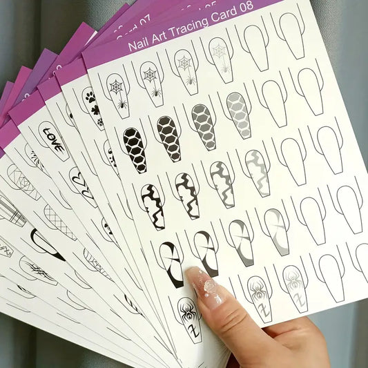 Nail Art Tracing Sheets – Practice & Design Template for Nail Artists