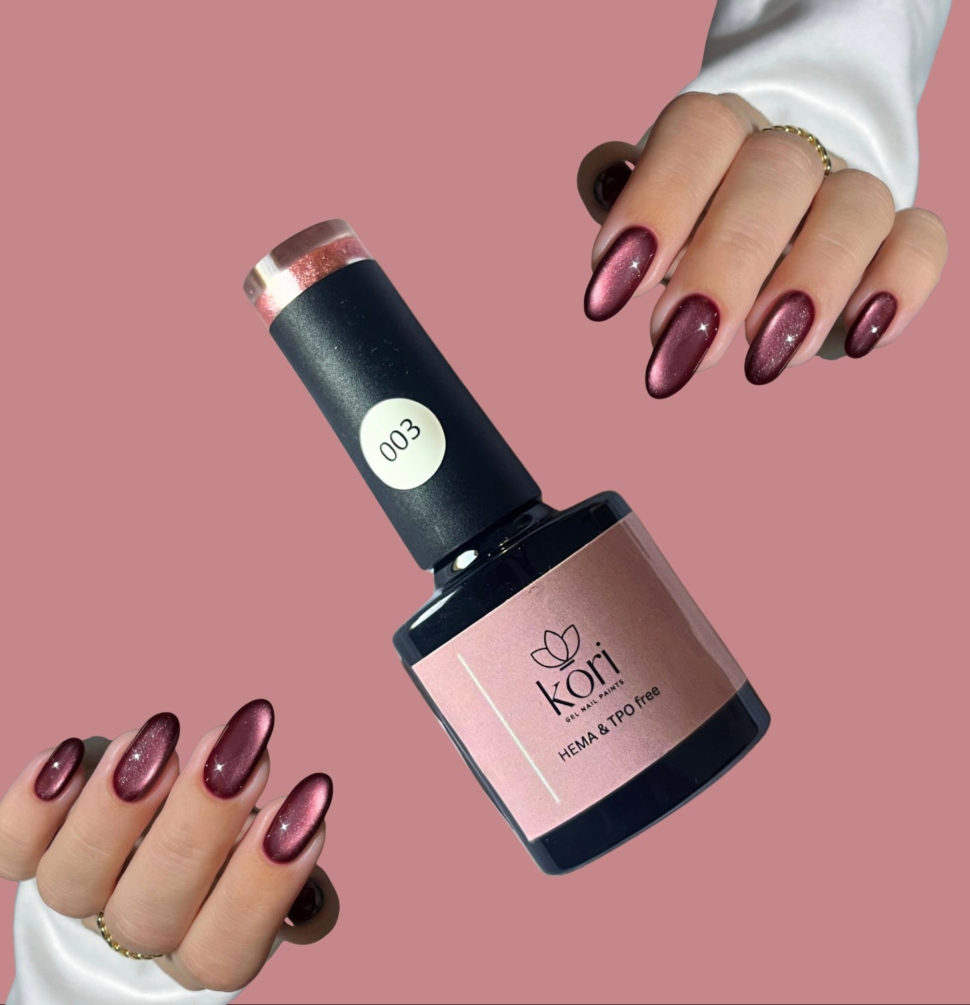Kōri 9D Cat Eye Gel Nail Paints | Magnetic Multi-Dimensional Effect | Salon-Quality Formula | 8ml