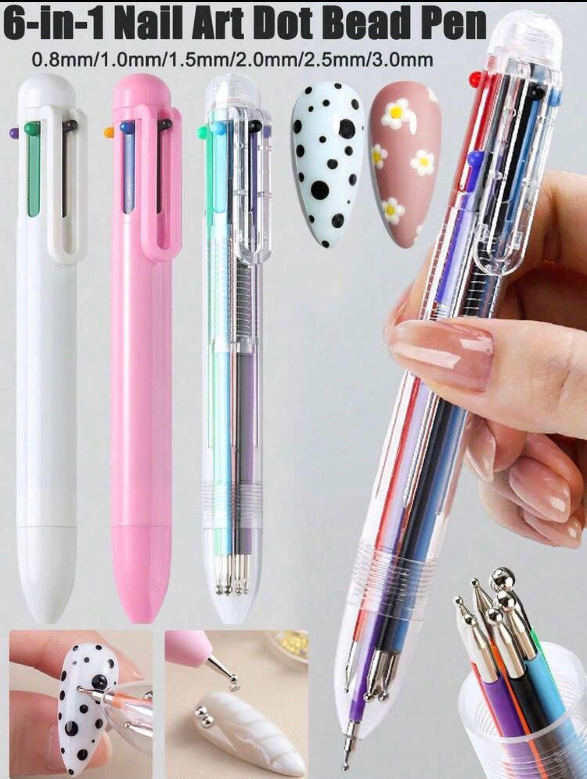6-1 professional nail art dotting pen
