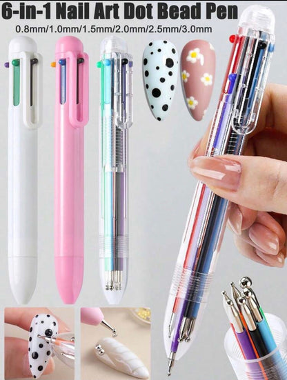 6-1 professional nail art dotting pen