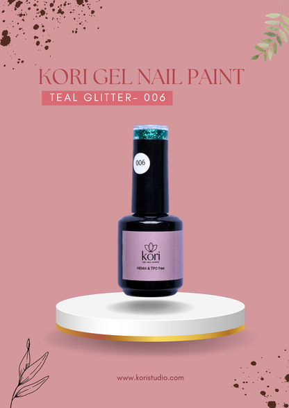 Kōri Glitter Gel Nail Paints | Long-Lasting Salon Formula | HEMA & TPO Free | 15 ml