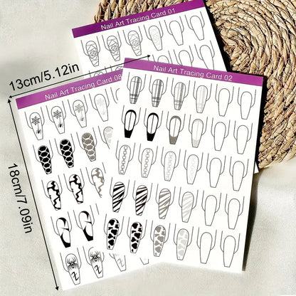 Nail Art Tracing Sheets – Practice & Design Template for Nail Artists
