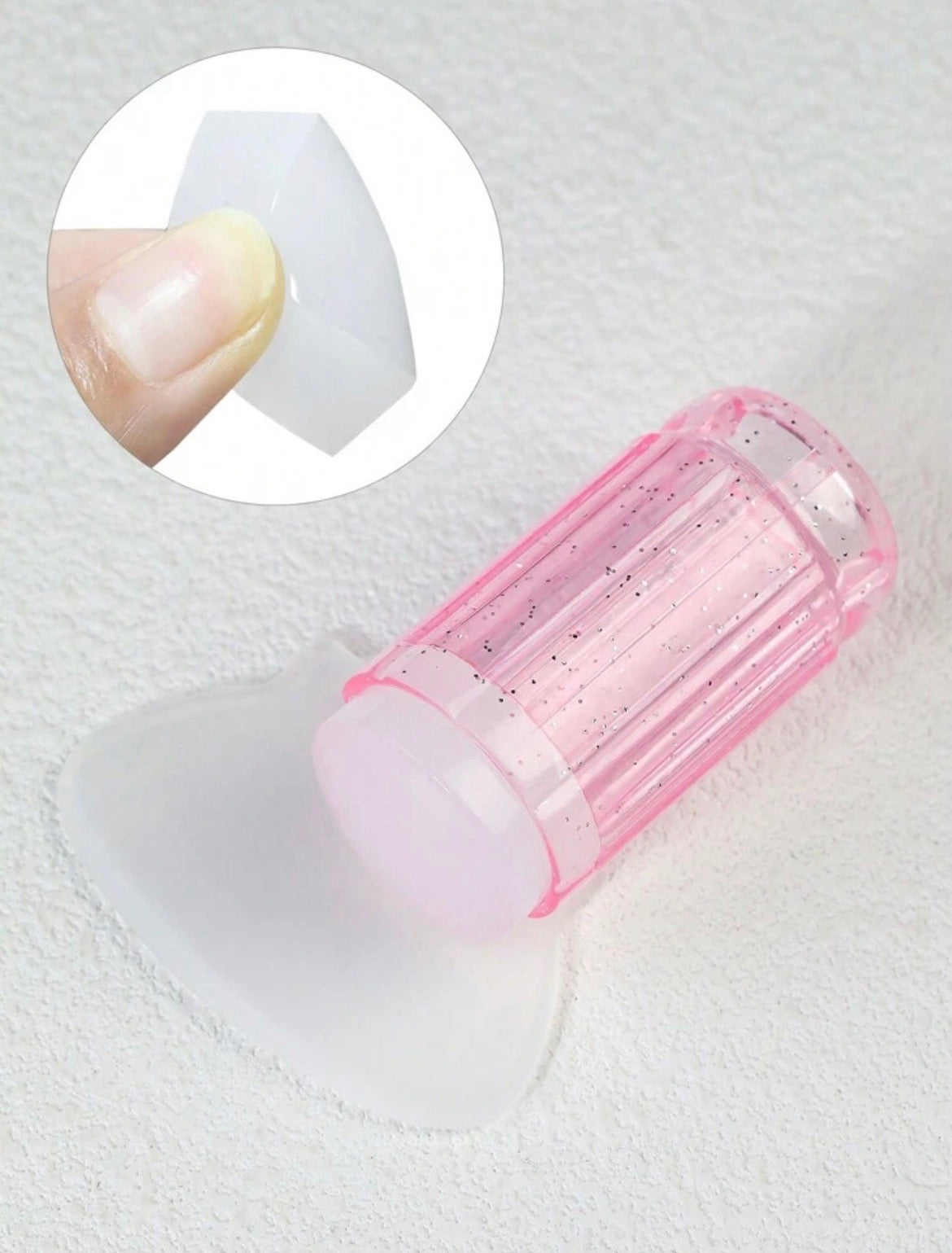 Silicone French Nail Stamp & Scraper Set – Clear Nail Art Transfer & Printing Tools