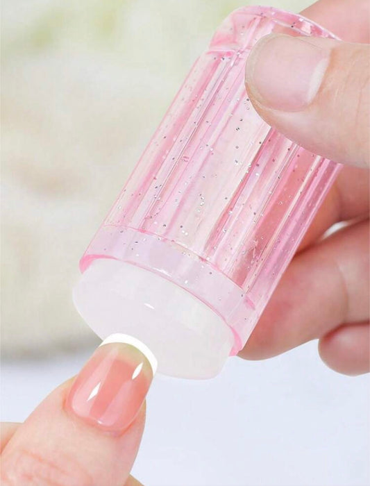 Silicone French Nail Stamp & Scraper Set – Clear Nail Art Transfer & Printing Tools