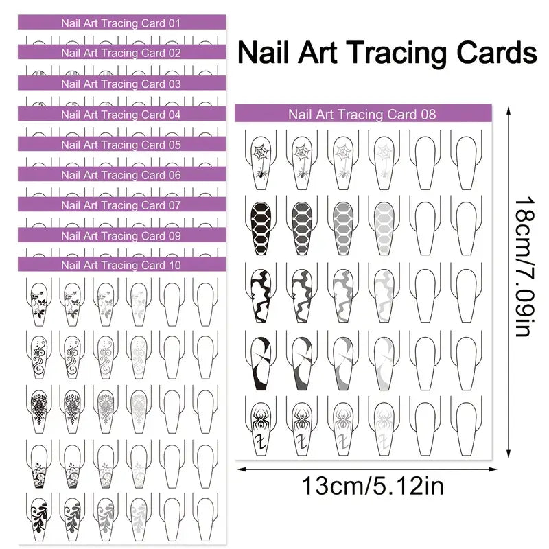 Nail Art Tracing Sheets – Practice & Design Template for Nail Artists