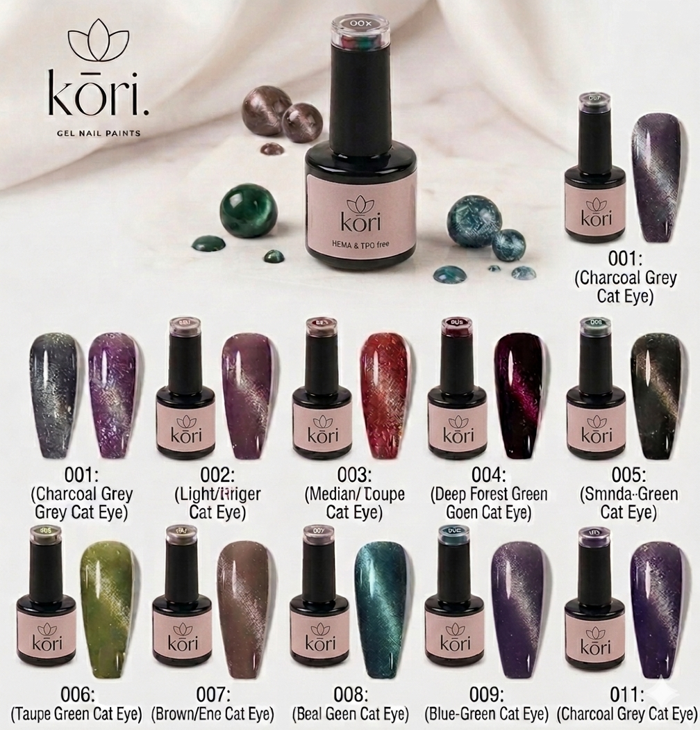 Kōri 9D Cat Eye Gel Nail Paints | Magnetic Multi-Dimensional Effect | Salon-Quality Formula
