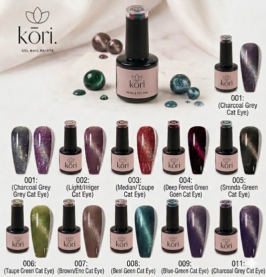 Kōri 9D Cat Eye Gel Nail Paints | Magnetic Multi-Dimensional Effect | Salon-Quality Formula